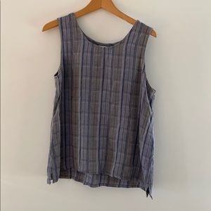 Striped Sleeveless Tank Top in Gray-Blue